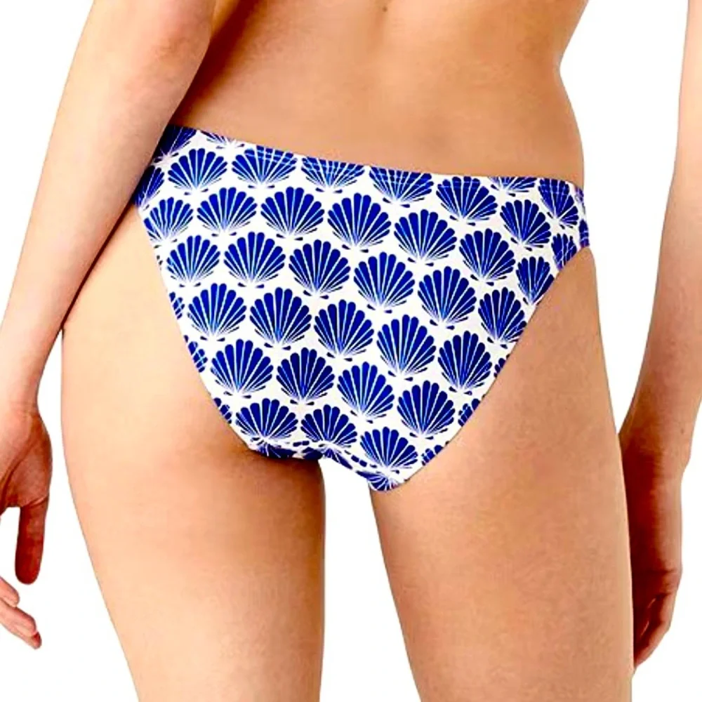 - Kate Spade L Hi Leg Cheeky Blueberry Shell Bikini Bottom! NEW!